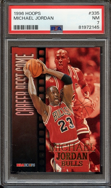 1996 HOOPS 335 MICHAEL JORDAN PSA NM 7