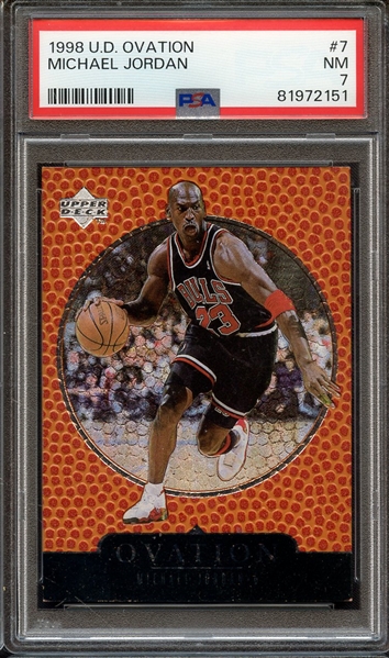 1998 UPPER DECK OVATION 7 MICHAEL JORDAN PSA NM 7