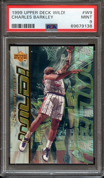 1999 UPPER DECK WILD! W9 CHARLES BARKLEY PSA MINT 9