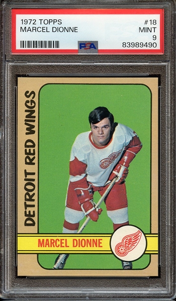 1972 TOPPS 18 MARCEL DIONNE PSA MINT 9