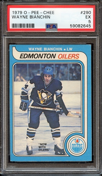 1979 O-PEE-CHEE 290 WAYNE BIANCHIN PSA EX 5