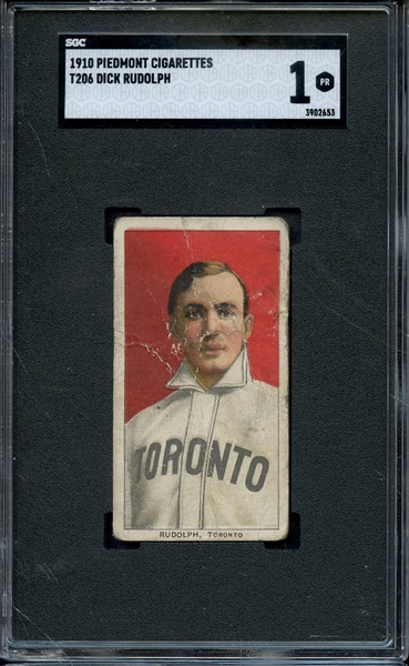 T206 1910 PIEDMONT DICK RUDOLPH SGC PR 1