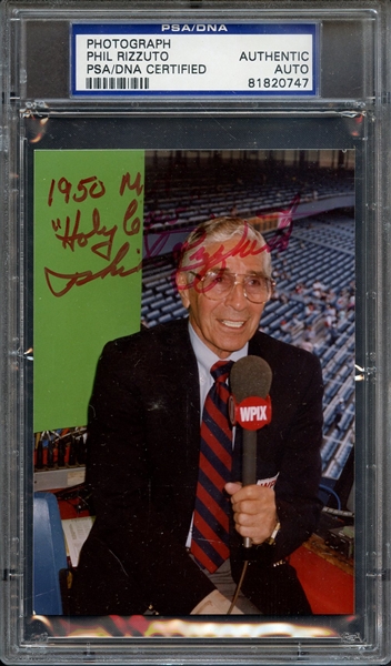 PHIL RIZZUTO SIGNED PHOTO PSA/DNA AUTO AUTHENTIC