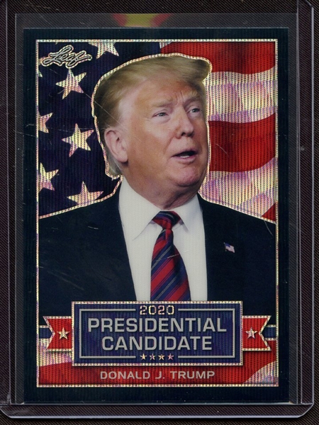 2019 LEAF PRESIDENTIAL CANDIDATE PRISMATIC BLACK WAVE DONALD J TRUMP 4/7