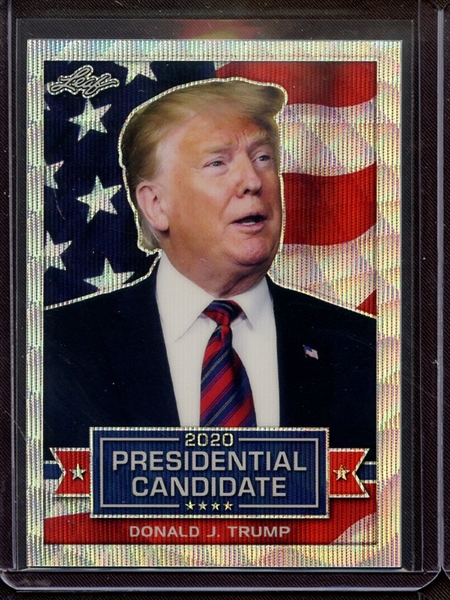 2019 LEAF PRESIDENTIAL CANDIDATE PRISMATIC SILVER WAVE DONALD J TRUMP