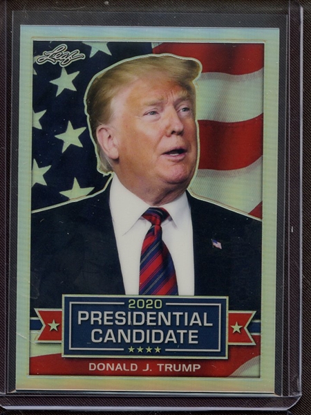 2019 LEAF PRESIDENTIAL CANDIDATE PRISMATIC SILVER DONALD J TRUMP