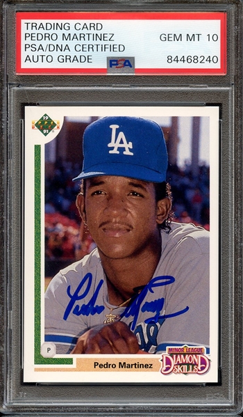 1991 UPPER DECK FINAL EDITION 2F SIGNED PEDRO MARTINEZ PSA/DNA AUTO 10