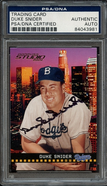 2004 DONRUSS STUDIO SIGNED DUKE SNIDER PSA/DNA AUTO AUTHENTIC