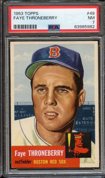 1953 TOPPS 49 FAYE THRONEBERRY PSA NM 7