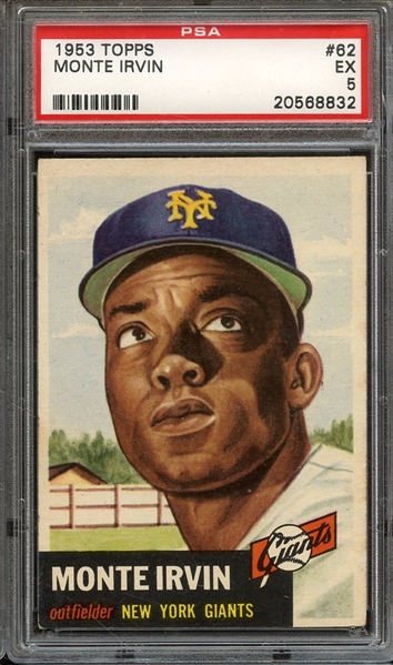 1953 TOPPS 62 MONTE IRVIN PSA EX 5