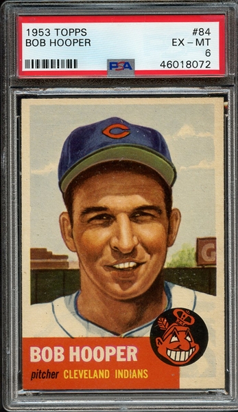 1953 TOPPS 84 BOB HOOPER PSA EX-MT 6