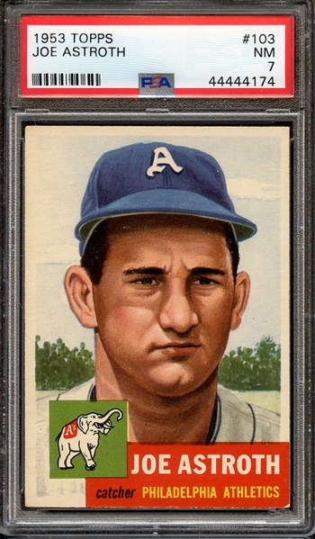 1953 TOPPS 103 JOE ASTROTH PSA NM 7