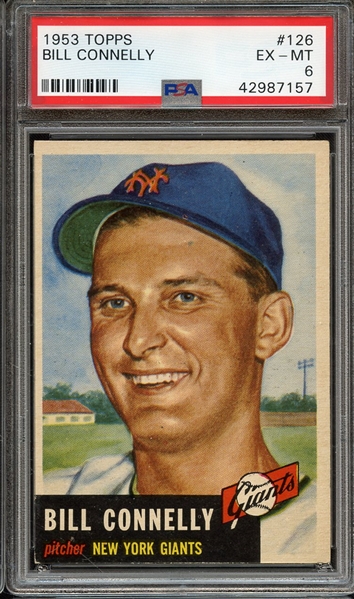 1953 TOPPS 126 BILL CONNELLY PSA EX-MT 6