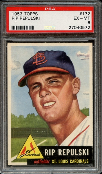 1953 TOPPS 172 RIP REPULSKI PSA EX-MT 6