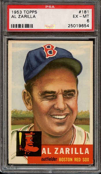 1953 TOPPS 181 AL ZARILLA PSA EX-MT 6