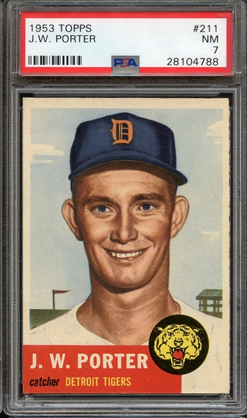 1953 TOPPS 211 J.W. PORTER PSA NM 7