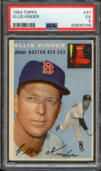 1954 TOPPS 47 ELLIS KINDER PSA EX 5