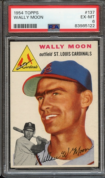 1954 TOPPS 137 WALLY MOON PSA EX-MT 6