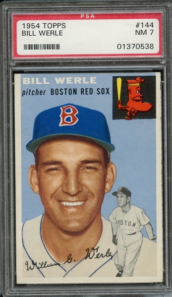 1954 TOPPS 144 BILL WERLE PSA NM 7