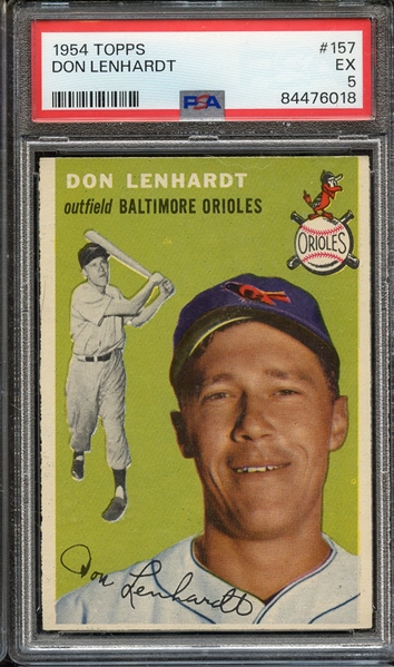 1954 TOPPS 157 DON LENHARDT PSA EX 5