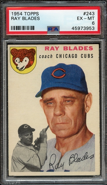 1954 TOPPS 243 RAY BLADES PSA EX-MT 6