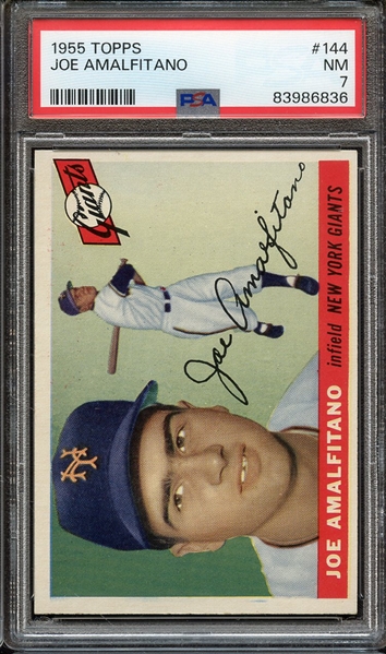 1955 TOPPS 144 JOE AMALFITANO PSA NM 7