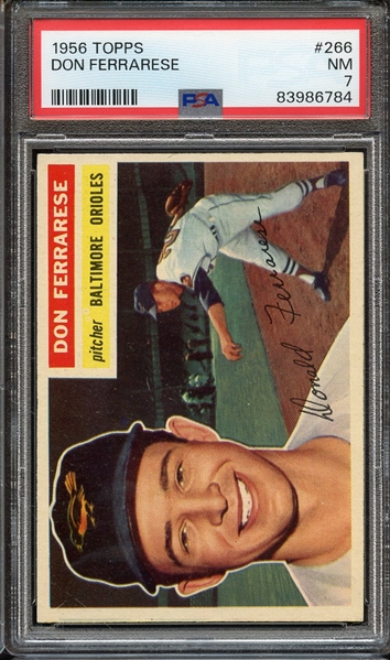 1956 TOPPS 266 DON FERRARESE PSA NM 7