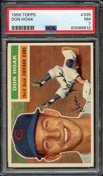 1956 TOPPS 335 DON HOAK PSA NM 7