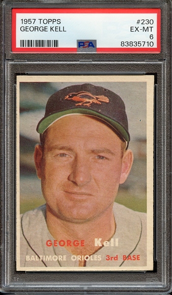 1957 TOPPS 230 GEORGE KELL PSA EX-MT 6