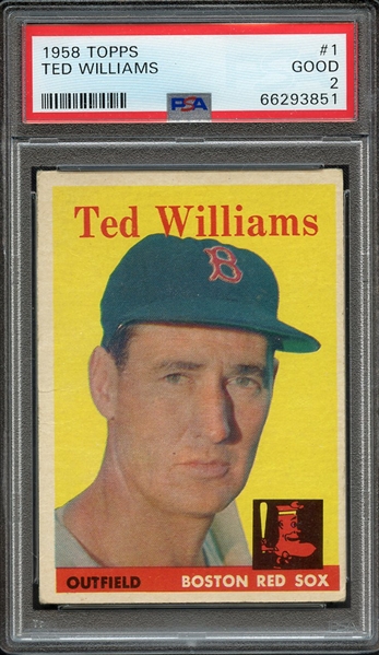 1958 TOPPS 1 TED WILLIAMS PSA GOOD 2