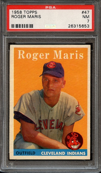 1958 TOPPS 47 ROGER MARIS PSA NM 7