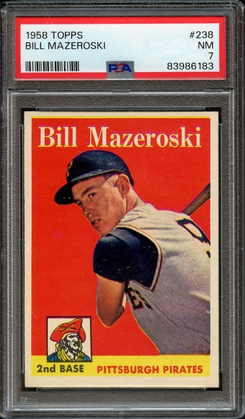 1958 TOPPS 238 BILL MAZEROSKI PSA NM 7