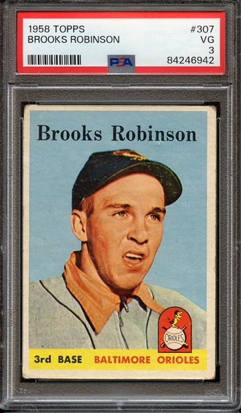 1958 TOPPS 307 BROOKS ROBINSON PSA VG 3