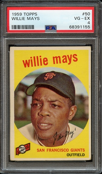 1959 TOPPS 50 WILLIE MAYS PSA VG-EX 4