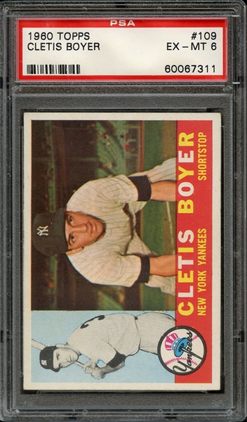 1960 TOPPS 109 CLETIS BOYER PSA EX-MT 6