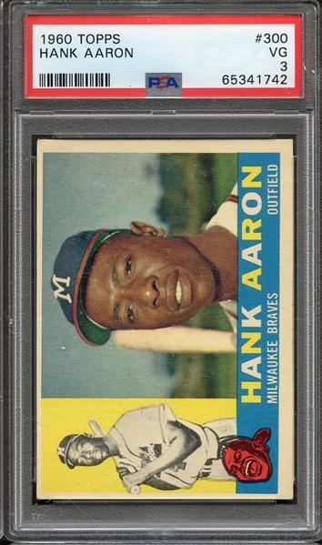 1960 TOPPS 300 HANK AARON PSA VG 3