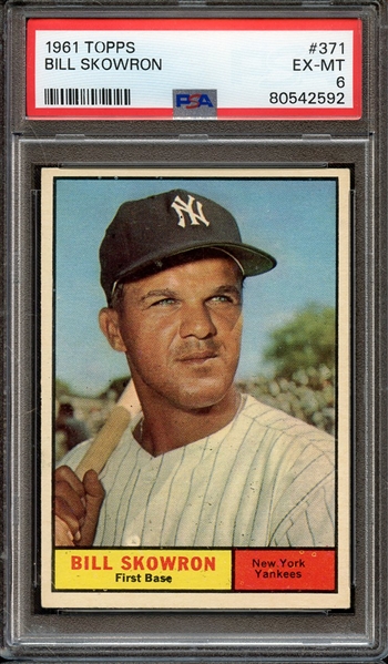 1961 TOPPS 371 BILL SKOWRON PSA EX-MT 6