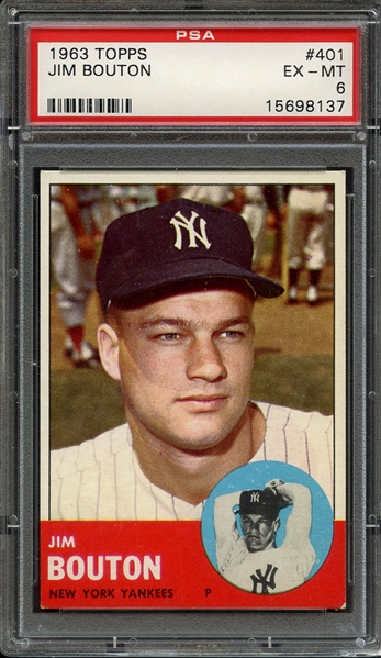 1963 TOPPS 401 JIM BOUTON PSA EX-MT 6