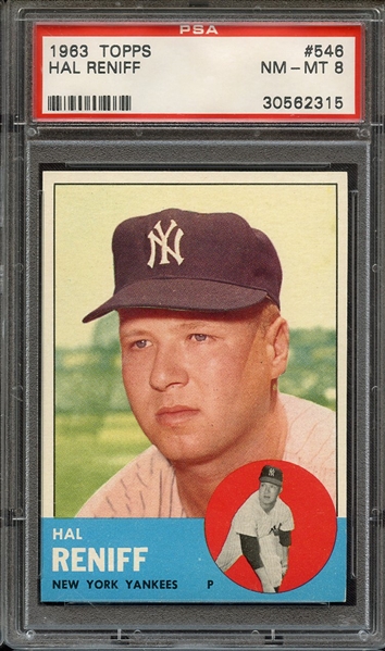 1963 TOPPS 546 HAL RENIFF PSA NM-MT 8