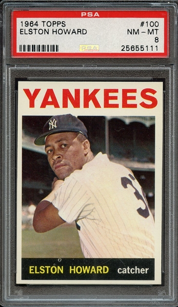 1964 TOPPS 100 ELSTON HOWARD PSA NM-MT 8