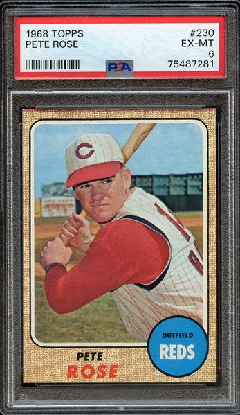 1968 TOPPS 230 PETE ROSE PSA EX-MT 6