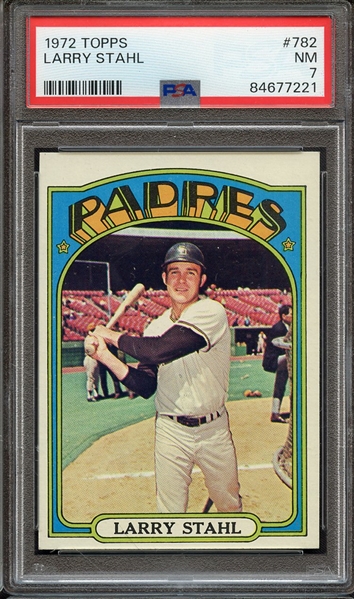 1972 TOPPS 782 LARRY STAHL PSA NM 7