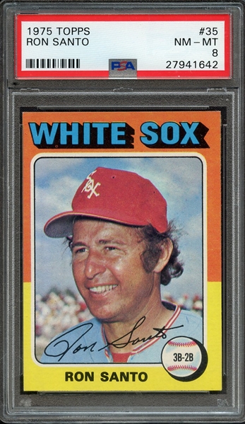 1975 TOPPS 35 RON SANTO PSA NM-MT 8