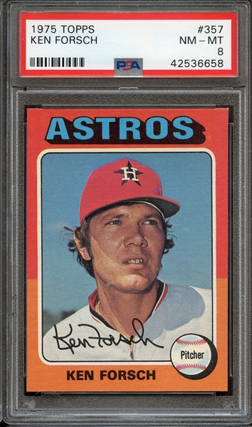 1975 TOPPS 357 KEN FORSCH PSA NM-MT 8