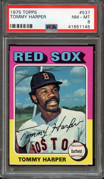 1975 TOPPS 537 TOMMY HARPER PSA NM-MT 8