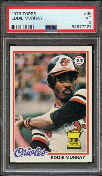 1978 TOPPS 36 EDDIE MURRAY PSA VG 3