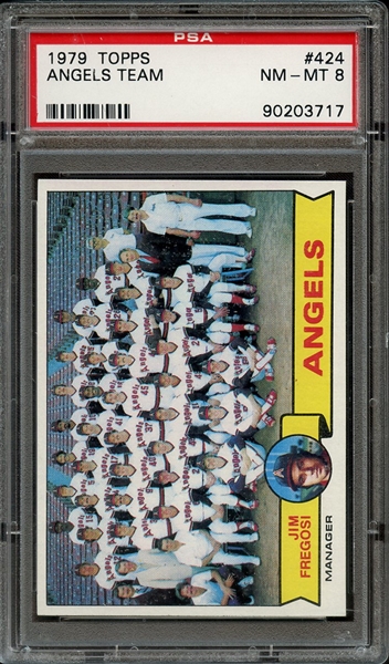 1979 TOPPS 424 ANGELS TEAM PSA NM-MT 8