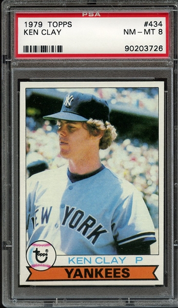 1979 TOPPS 434 KEN CLAY PSA NM-MT 8