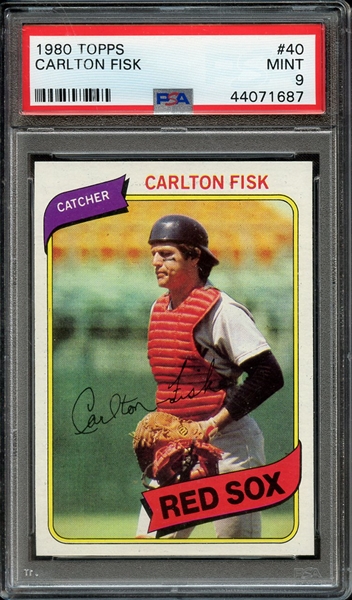 1980 TOPPS 40 CARLTON FISK PSA MINT 9