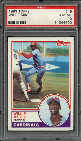 1983 TOPPS 49 WILLIE McGEE PSA GEM MT 10